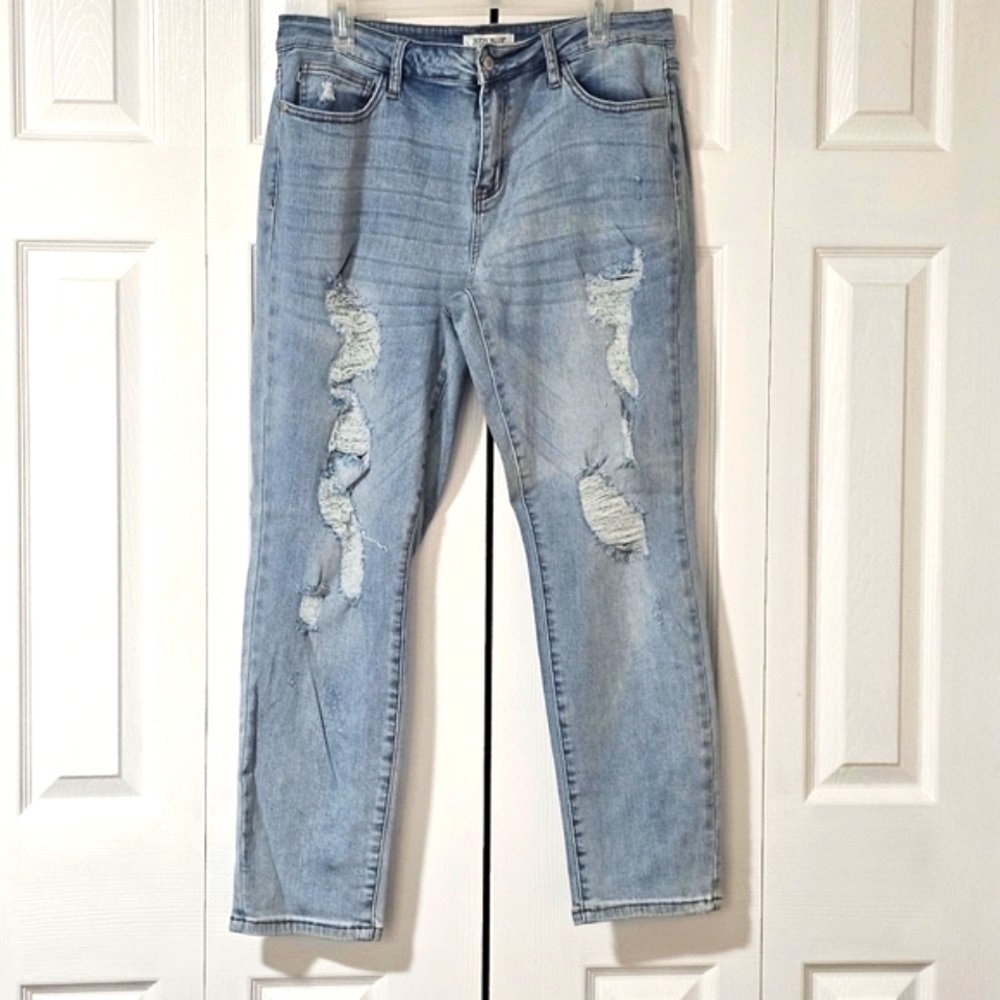 Blue Distressed Women's Jeans